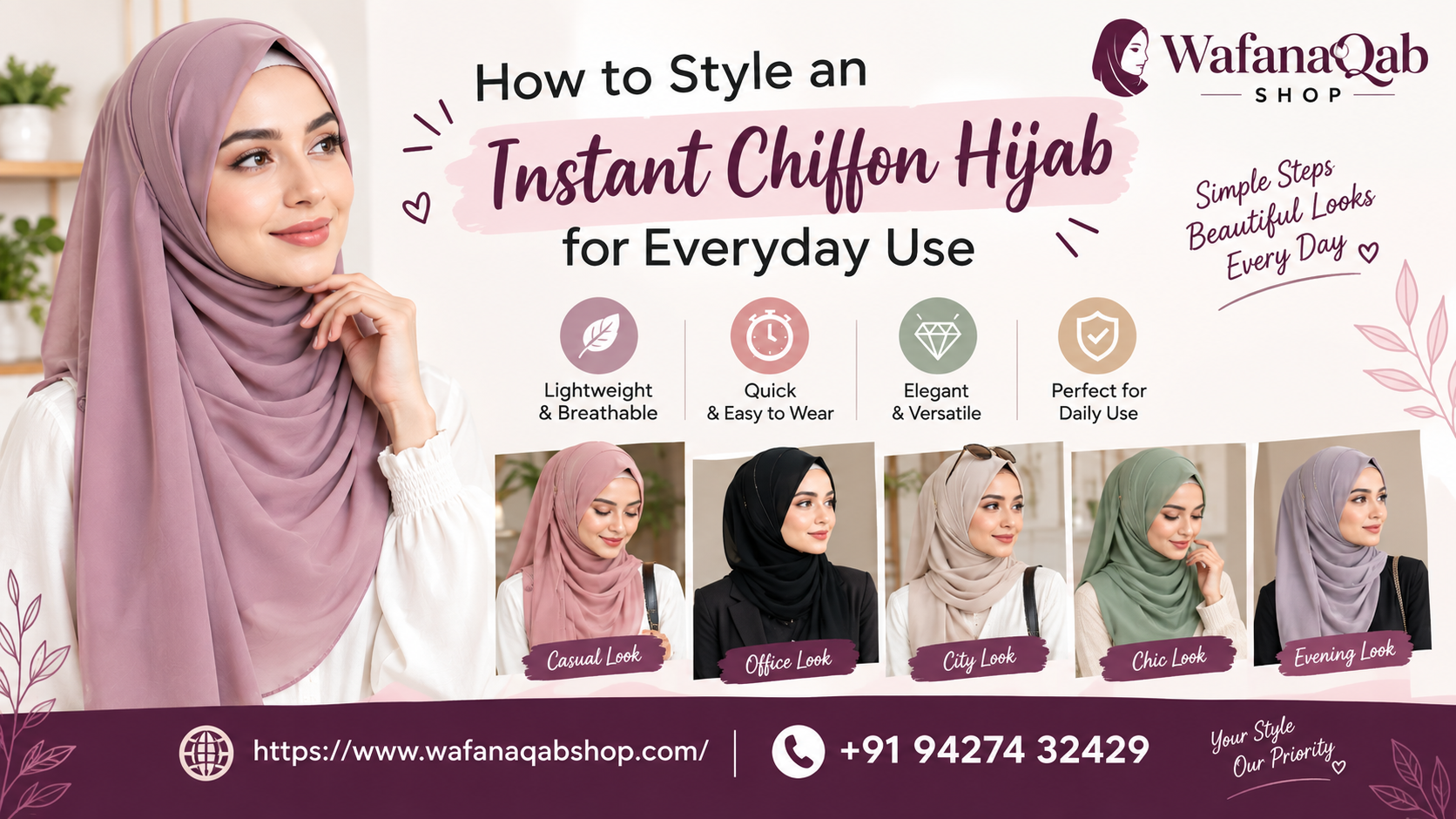 How to Style an Instant Chiffon Hijab for Everyday Use