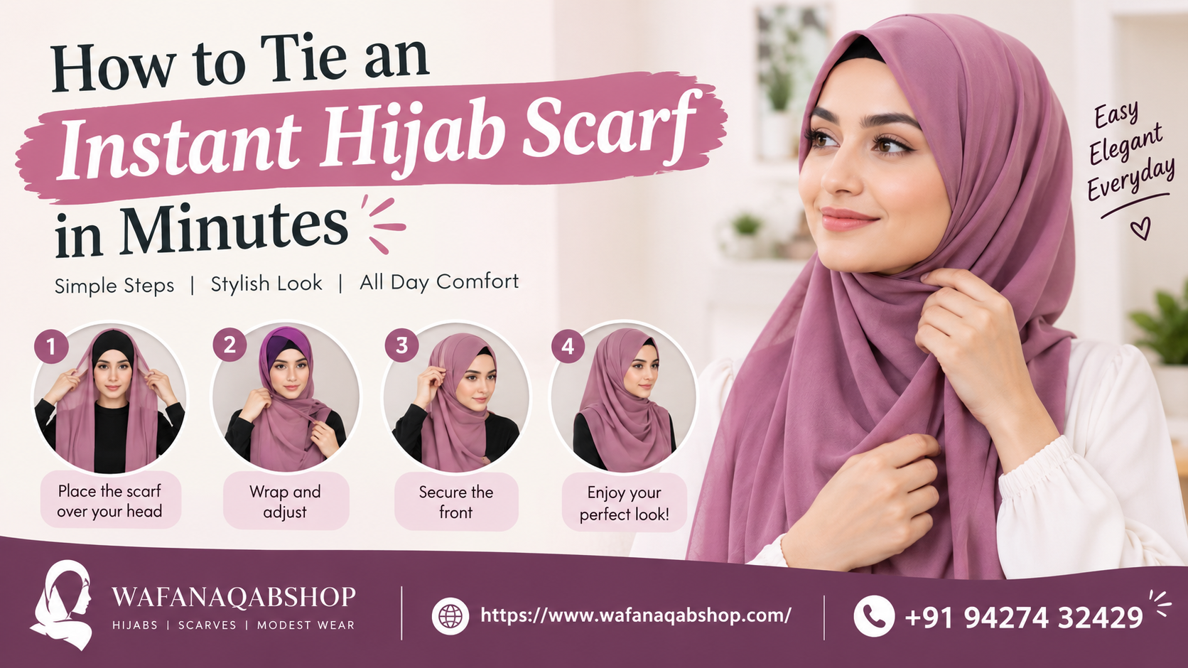 How to Tie an Instant Hijab Scarf in Minutes